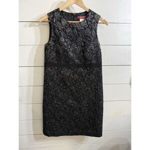 Max‎ Mara Studio Black Jacquard Sleeveless Mini Dress Women's US 8
